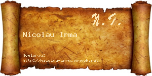 Nicolau Irma névjegykártya