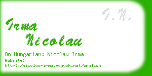irma nicolau business card